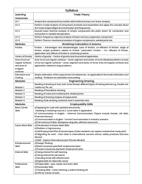 Basic Designer and Virtual Verifier – Mechanical Second Year Book